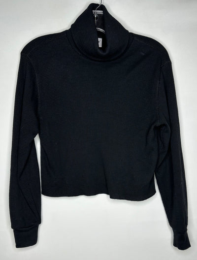 Aritzia TNA Waffle L/S To, Black, size 2XS