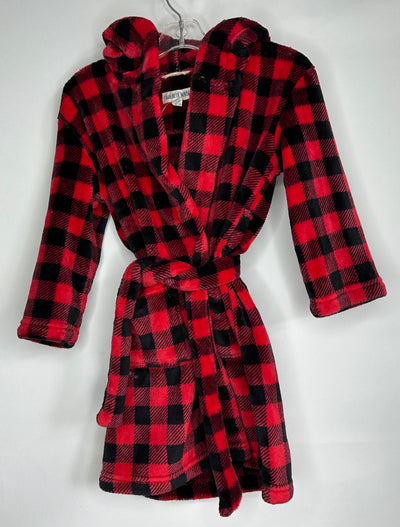 LBH Fleece Robe, Red Blac, size 4-5