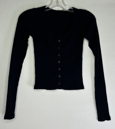 Brandy Melville Rib L/s T, Navy, size Small