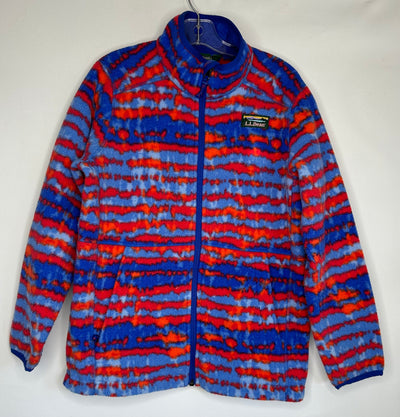 LL Bean Zip Fleece, Red/Blue, size 10-12