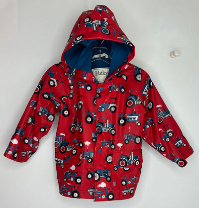 Hatley Rain Coat Tractor, Red, size 4