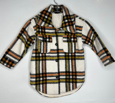 Birdz Shacket Plaid, Org Blk, size 3