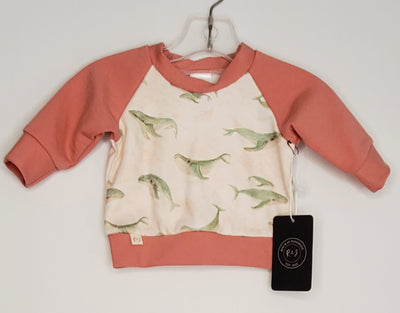 NEW Roo & Jo Crew Top, Whales, size NB