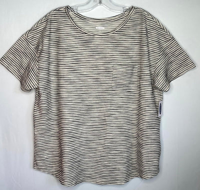 Old Navy Stripe Top NEW, Crm Blk, size XL