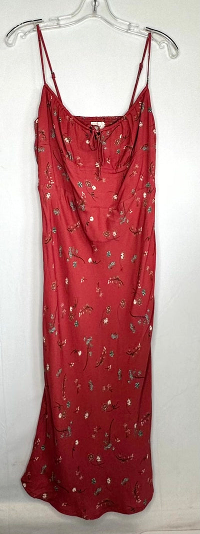 Wilfred Floral Middi Dres, Wine, size 6/S