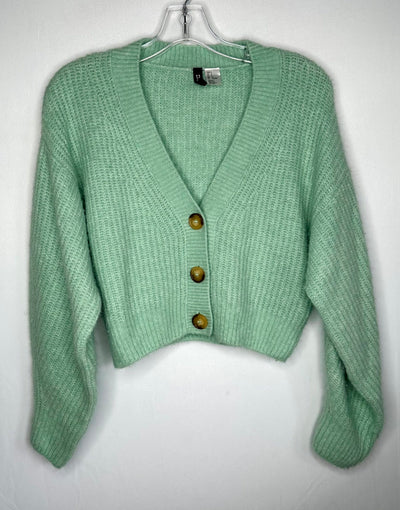 Divided Cardigan Crop, Mint, size Small