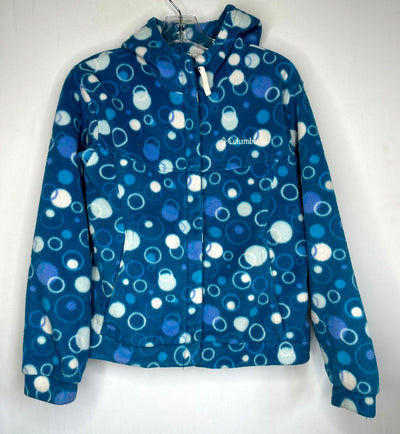 Columbia Fleece Zip Coat, Blue Wht, size 10-12