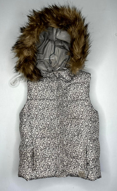Gap Puffer Fur Line Vest, Grey, size 8