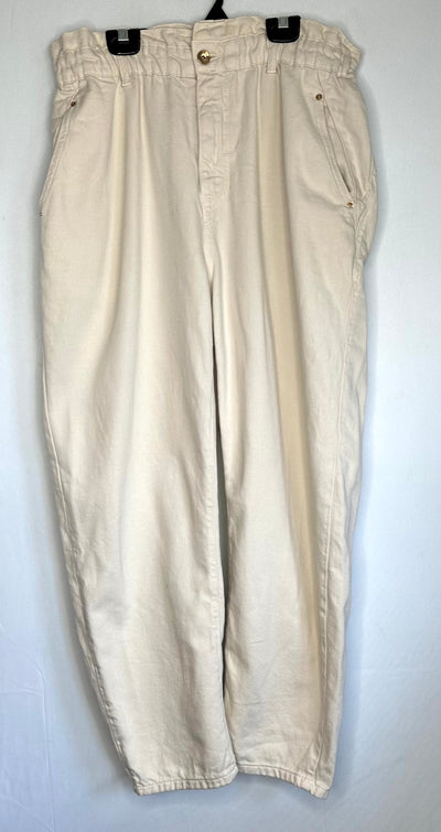 Zara Wide Leg Pant, Cream, size 12 Large