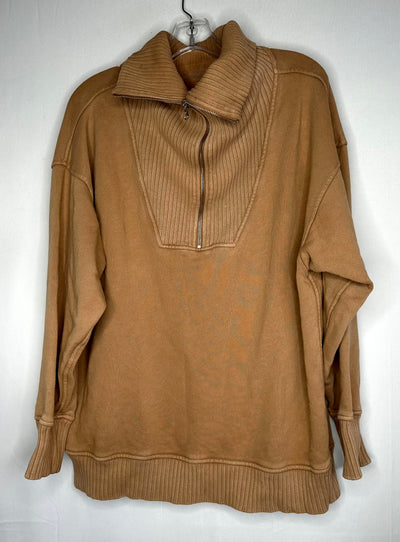 Aerie 1/4 Zip Pullover, Camel, size M