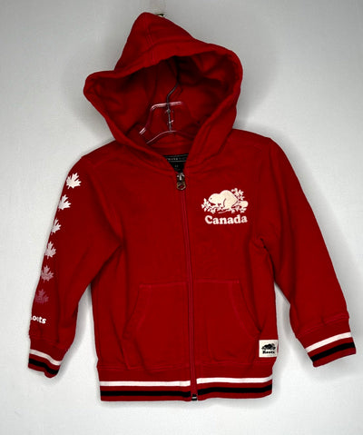 Roots Canada Zip Hoodie, Red, size 2