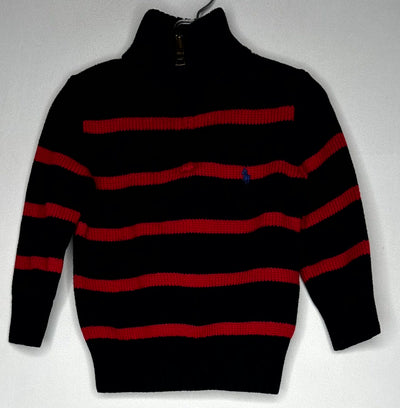 RL Polo Sweater, Black/re, size 2