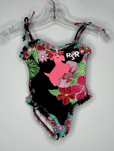 RSR Floral Swim Suit NWT, Black, size 6m-12m