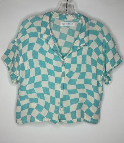 Zara Checker Top, Blue Crm, size 11-12
