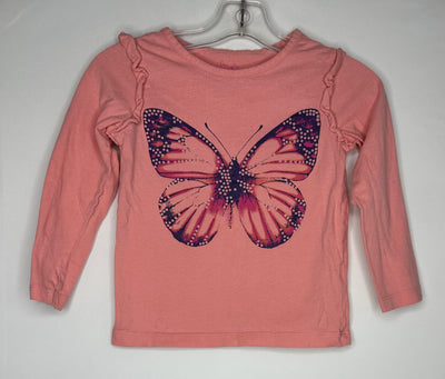 Butterfly L/S Top, Orange, size 4
